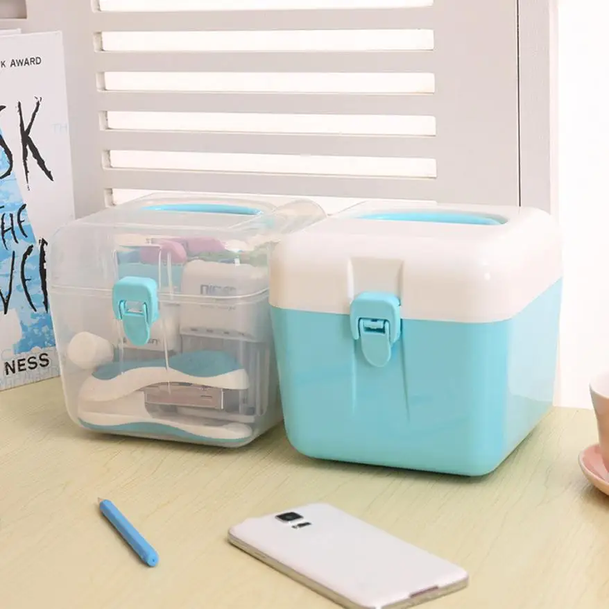 

Storage Box Colorful Transparent Plastic With Lid Storage Box Collection Container Case Free shipping #GHSW