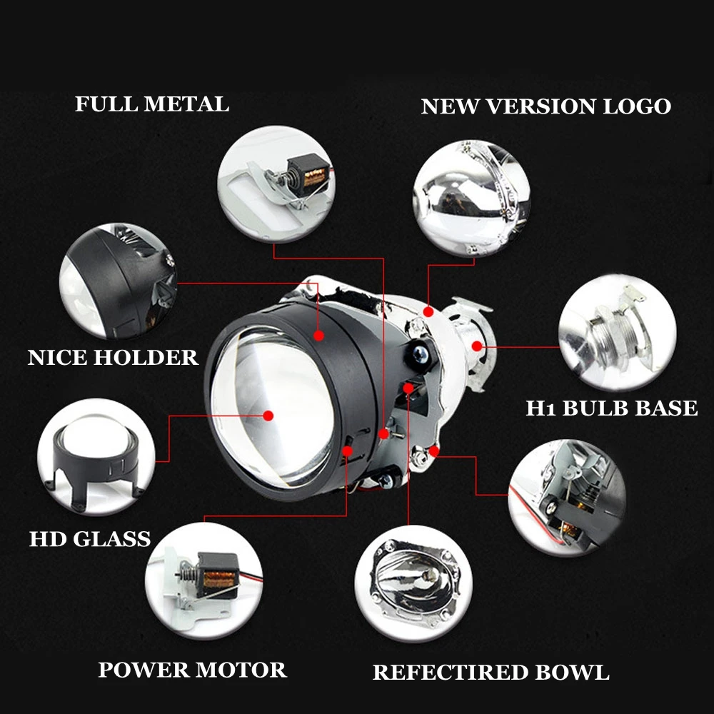2,5 дюймов bixenon hid объектив проектора для автомобиля, подходит для H1 H4 H7, автомобильная фара, лампа, комплект для сборки автомобиля,, изменение