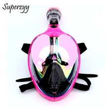 

2018 Full Face Snorkeling Masks Panoramic View Anti-fog Anti-Leak Swimming Snorkel Scuba Underwater Diving Mask GoPro Compatible