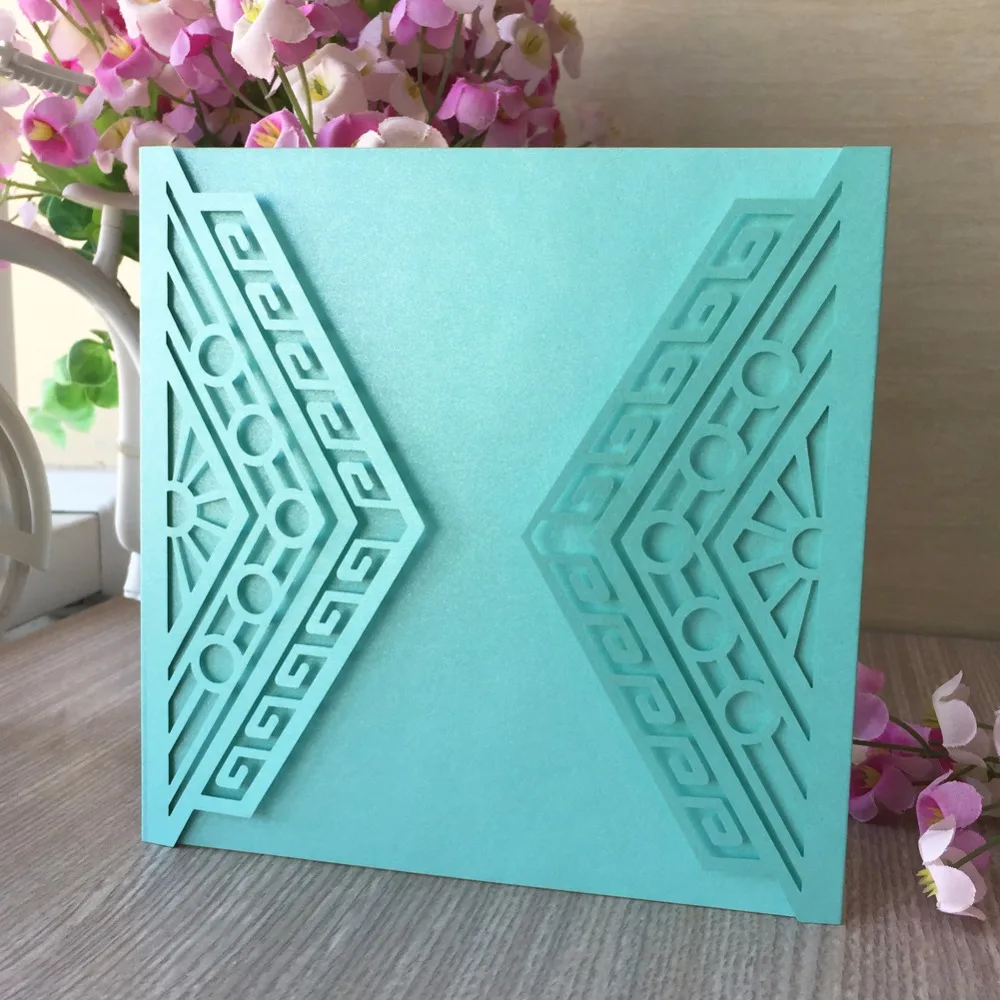 30pcs Laser Cut Tiffany Blue Color Pearl Paper Event Party
