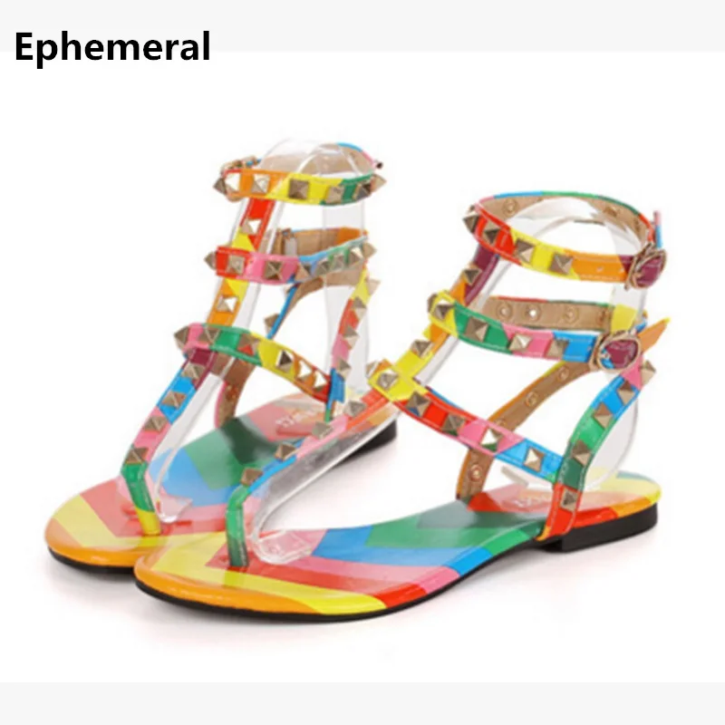 colorful flat sandals