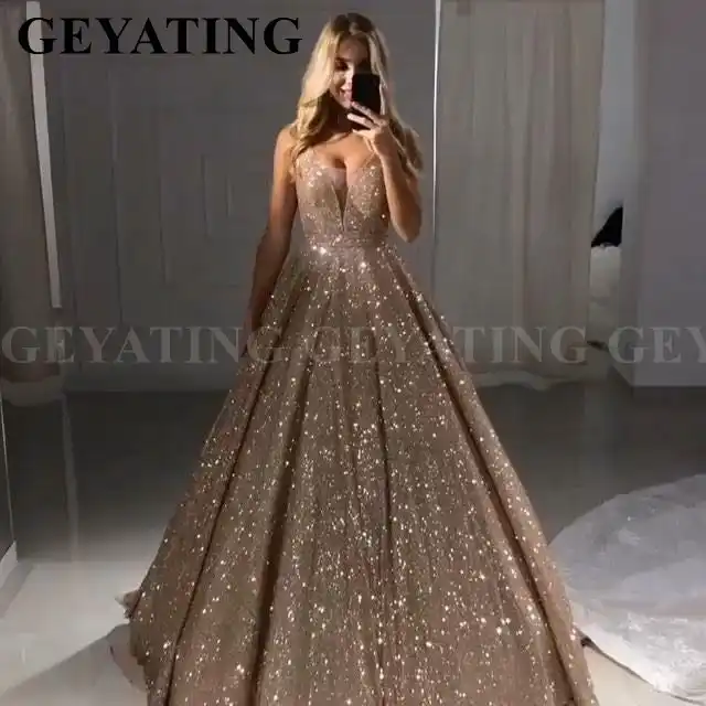 plus size gold ball gowns