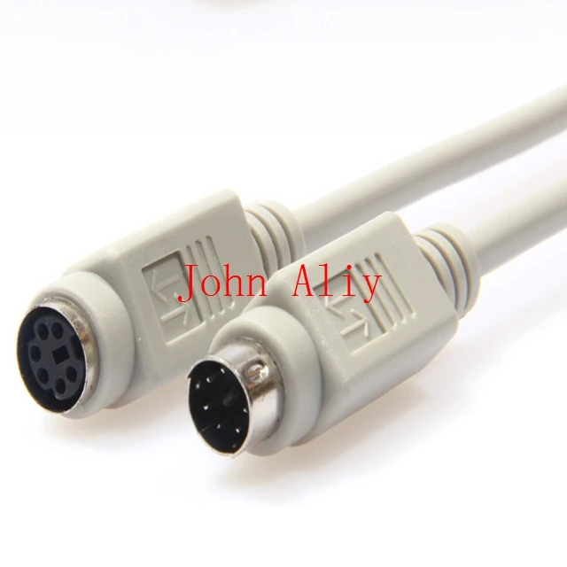 6 Pin PS2 Male To Female Extension Cable Y Splitter Connector For Keyboard Mouse