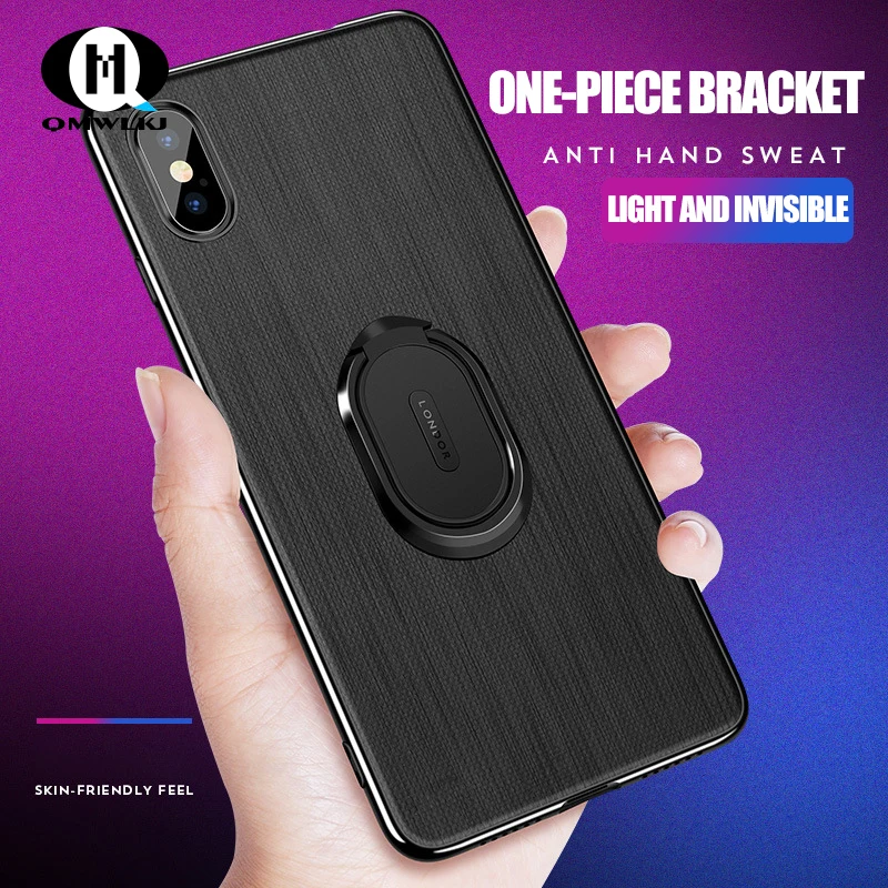 

Non-slip PVC phone case ultra-thin bracket + car magnetic for iPhone 6 6S 7 8 PLUS X XS MAX XR anti-drop wear phone case