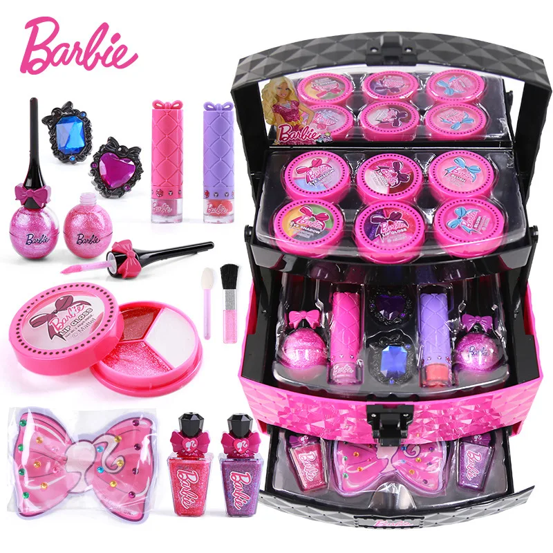 

Bobby Children Cosmetics Princess Makeup Box Set Girl Lipstick Fingertips Suitcase Toys For Children Gift cosmetic set for kid
