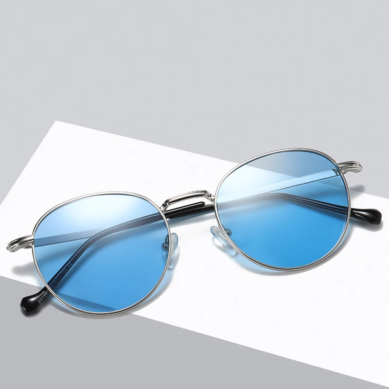 VCKA металлические круглые солнцезащитные очки для мужчин и женщин, модные очки, фирменный дизайн, Ретро стиль, оправа, Ретро стиль, сплав, высокое качество, UV400 очки