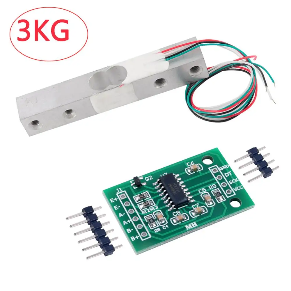 scale load cell 3kg weight weighing sensor hx711 weight sensor 24bits ad module for arduino rcmall Scale Load Cell 3KG Weight Weighing Sensor +HX711 Weight Sensor 24bits AD Module for Arduino RCmall