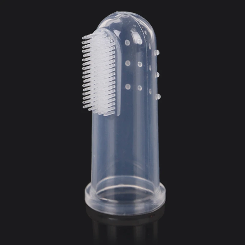 1pc Soft Silicone Pet Finger Toothbrush Dog Brush Bad Breath Tartar Teeth Care Dog Cat Sturdy Teeth Cleaning Supplies