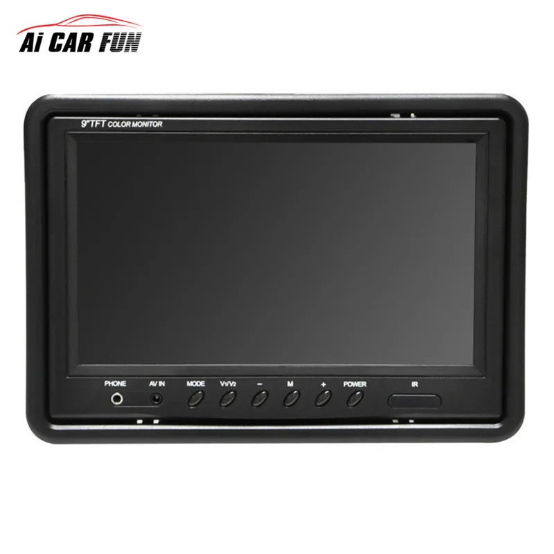 

9inch 5W 2-way AV1 AV2 video input Universal LCD Digital High-definition HD DVD VCD Car Rearview Mirror Car Display Monitor 12V