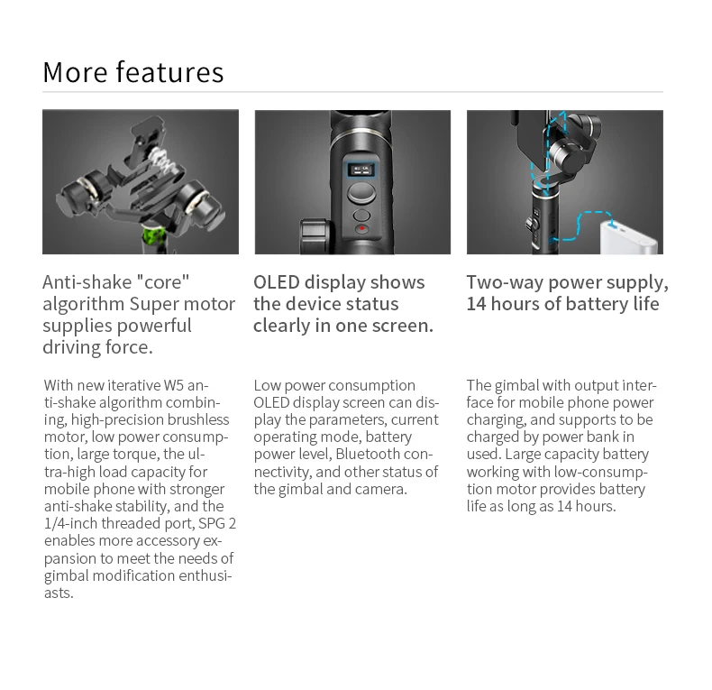 Feiyu SPG 2 3-осевой ручной шарнирный стабилизатор для камеры для телефона iphone 7 X gopro hero 7 3/4/5 Pk Zhiyun Smooth Q 4 DJI Osmo mobile 2