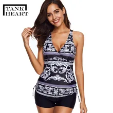 Черный купальник с принтом, 2 предмета, женский купальник, плюс размер, танкини, купальники плюс размера, женский купальник из двух частей, белый купальник