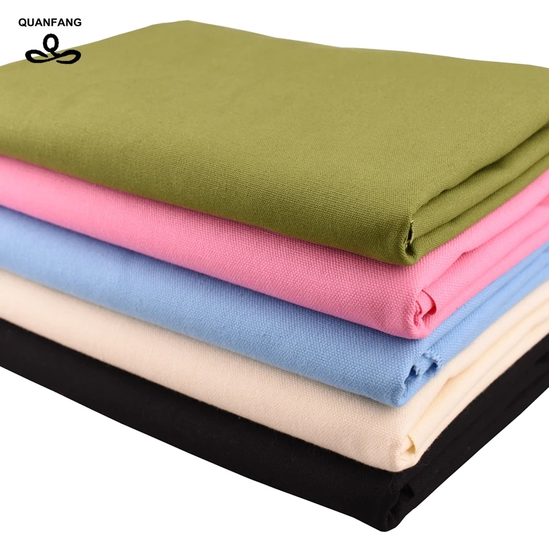 QUANFANG 5 дизайн сплошной цвет холст ткань хлопок ткань для сумки обувь рубашка украшение дома DIY подушка ручной работы полметра