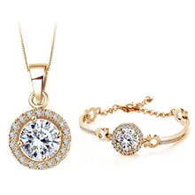 Queen свадебный стиль AAAA+ стразы, модные, настоящее качество, Круглый Циркон, классическое ожерелье, браслет, ювелирный набор, прекрасный подарок