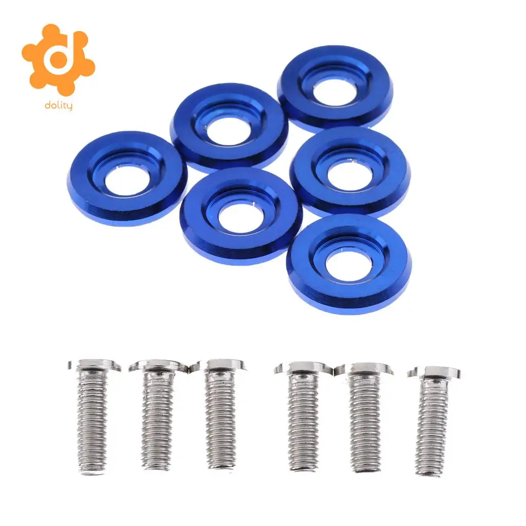 dolity 6 Set M6x20mm Aluminium License Plate Frame Bumper Bolt Screw Kits
