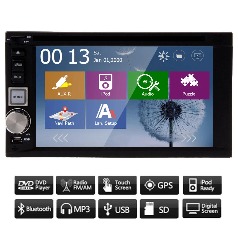 Flash Deal FM AM RDS 6.2 Inch Touch Screen Autoradio Auto MP3 GPS Map Car DVD BT 3D SD USB HeadUnit PC Sub EQ Stereo Radio 12