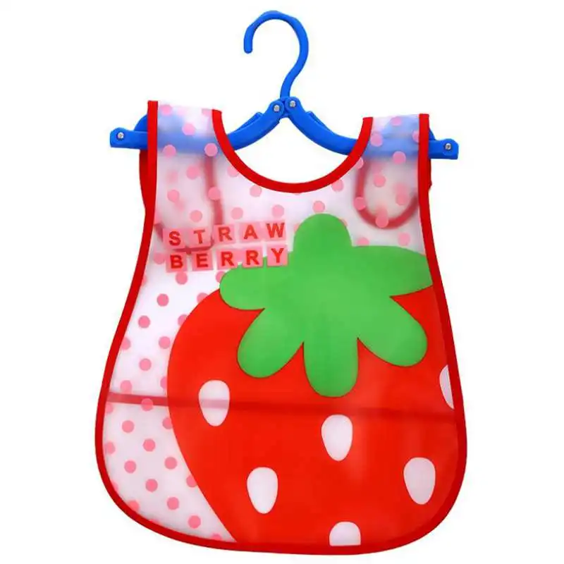 Strawberry Силиконовые детские нагрудники babador милые животные питание карман нагрудник водонепроницаемый передник для кормления новорожденных - Цвет: Strawberry