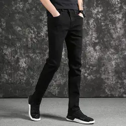 2019 Весенние новые мужские Модные джинсы деловые повседневные Стрейчевые узкие джинсы классические брюки, джинсовые штаны мужские деловые