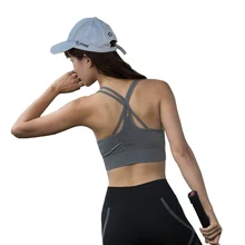 Energy Seamless Sports Bra Running Back Cross Strappy Yoga Bra With Removable Pads Brassiere Sport Woman Fitness Top Size S - L seamless genie sports bra with strappy back