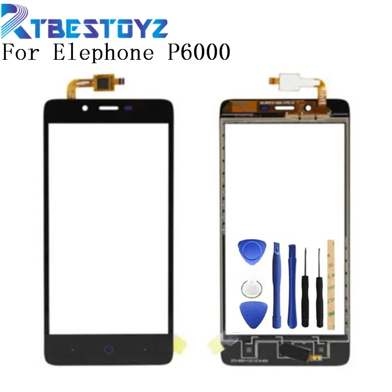 

RTBESTOYZ For Elephone P6000 P 6000 Mobile Phone Touch screen Digitizer Front Glass Lens Sensor Panel Replacement