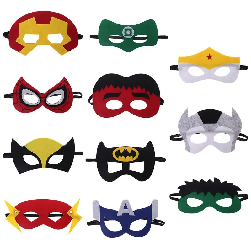 

Super Hero Felt Eye Masks Birthday Home Party Favors Dress Up Cosplay Kids Gift