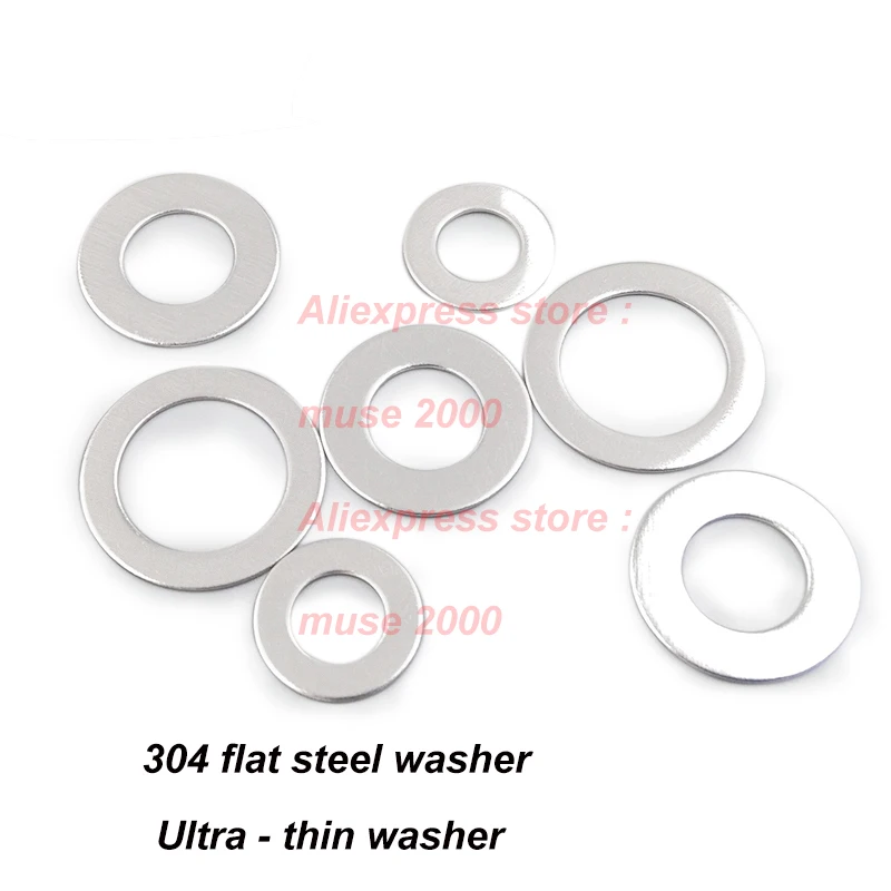 Replacement 304 Stainless Steel Flat Washer Inner Dia 4mm for Pop Rivet 100PCS 