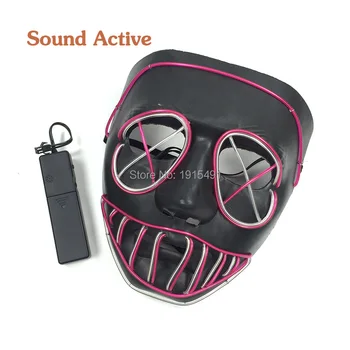 

Bi-Colors Birthday Favors Cold Light Clown Mask Holiday Lights Christmas Decor Twinkling Led Tube Colorful Mask with 3V Drive