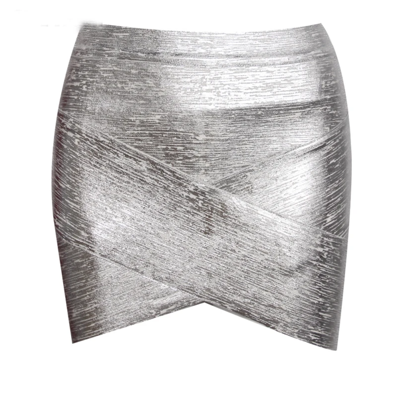 

KLEEZY Inversed V Sexy Skinny Party Women Bandage Pencil Summer Short Mini Skirt HL670