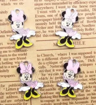 

Free shipping 50 pcs Cartoon Ppular Minnie Metal Charms Jewelry DIY Making Pendants M-21
