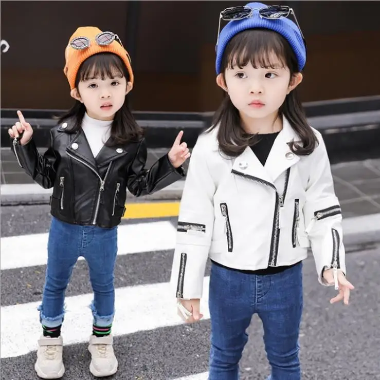 Корейский стиль; Модные Куртки из искусственной кожи для маленьких девочек и мальчиков; Детские повседневные пальто с длинными рукавами; Верхняя одежда; топы для малышей; ws432