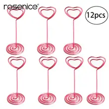 12 шт. сердце Форма меню клипы Примечание папка держатель фото стоит стол номер Держатели Место карты Бумага меню зажимы для свадьбы