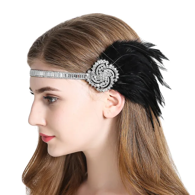 1920s Vintage Fler Feather Headpiece Great Gatsby Headband Women 1920s Vintage Fler Feather Headpiece Great Gatsby Headband Women Fancy Dress Fascinator Hair Accessory For Party