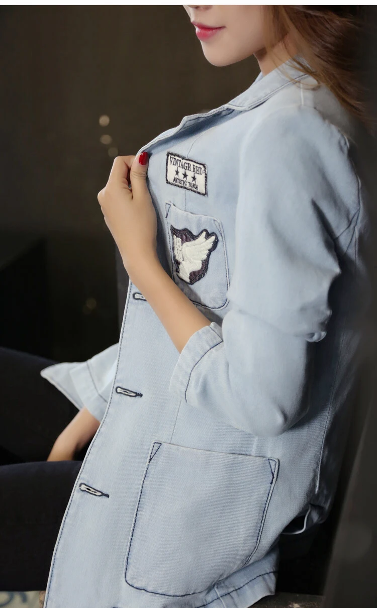 Корейский Винтаж лоскутное Тонкий OL офисный костюм джинсовая куртка ассиметрическая куртка уличная офисная Модная Верхняя одежда Жан
