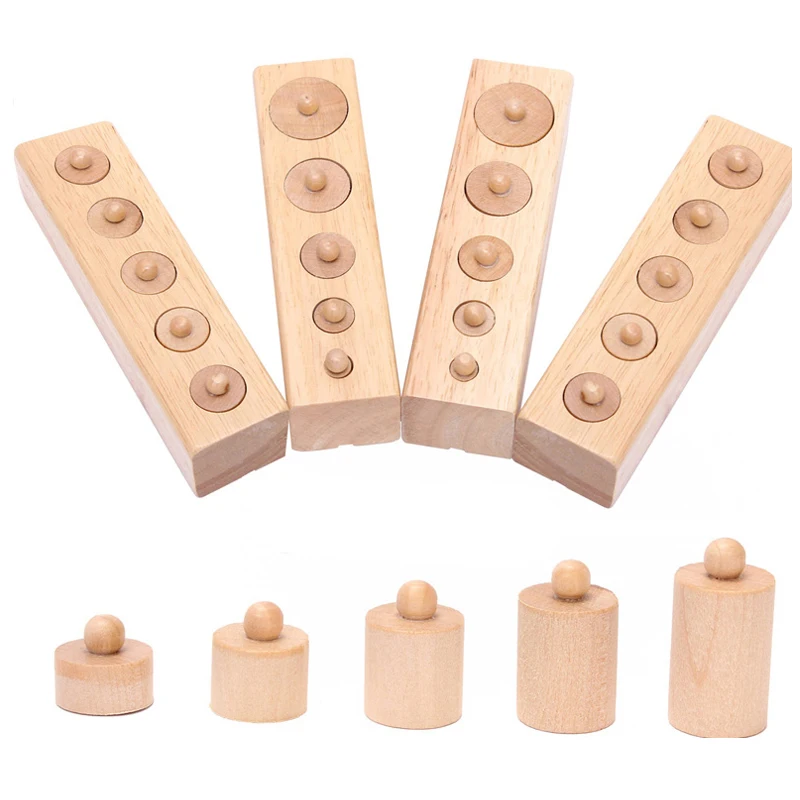 Wooden Toys Montessori Education Cylindrical Sockets Block Toys Baby Development Practice & Senses Family