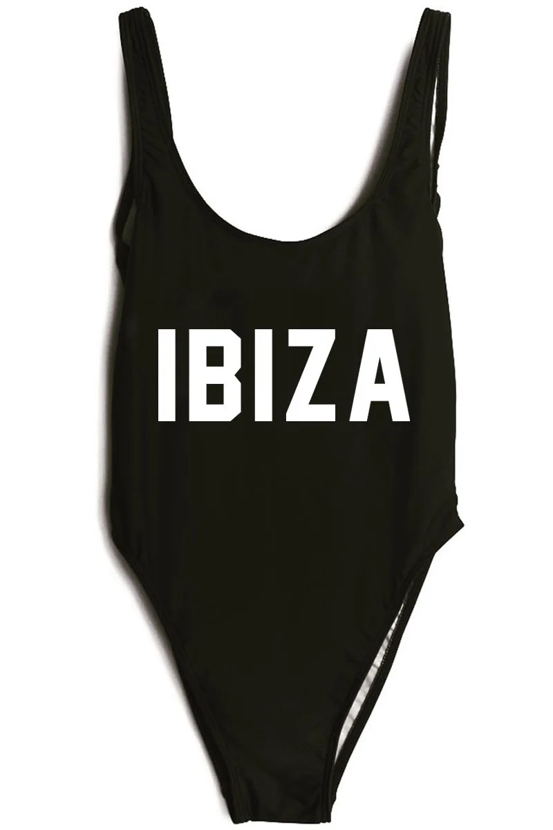 Купальник IBIZA с буквенным принтом 2017 женский купальник монокини боди Maillot 4 вида