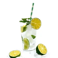 25 unids/lote pajitas de papel de bambú verde Feliz cumpleaños boda evento decorativo suministros para fiestas tropicales pajita para beber - Imagen 3