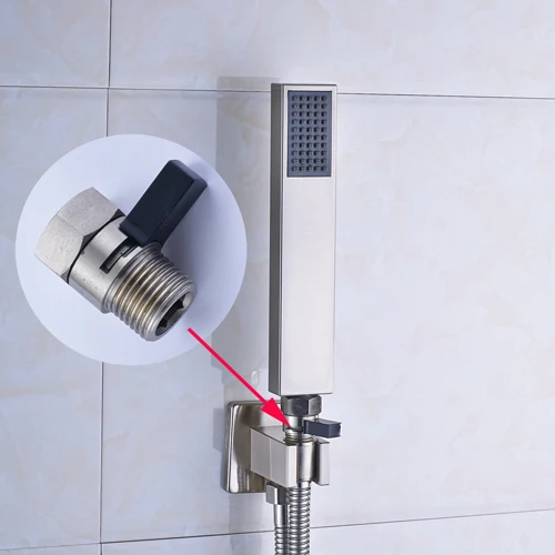 Nickel Brushed Bathroom Handheld Shower Sprayer + 150cm Shower Hose