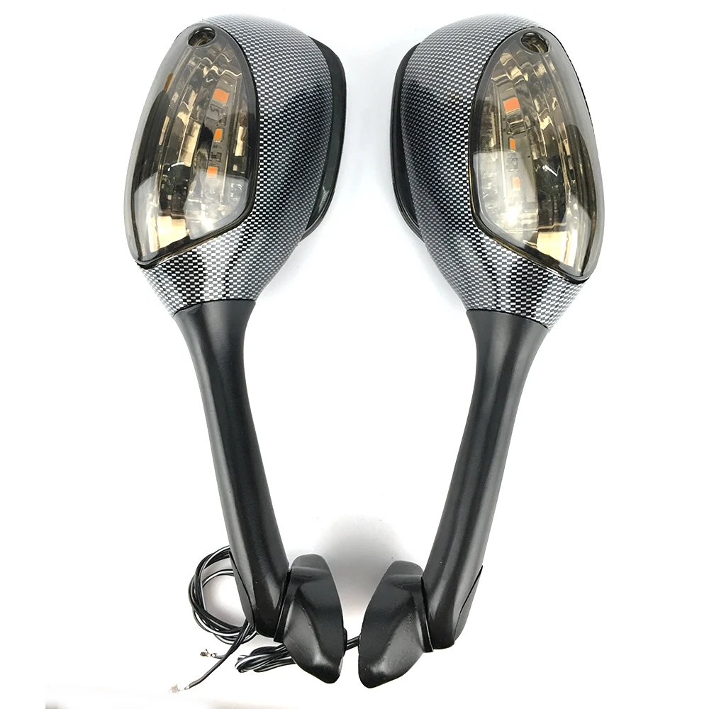 For Suzuki GSXR 600 750 1000 2005 2006 2007 2008 2009-10 Motorcycle Rearview Side Mirrors with Turn Signal Light K6 K7 K8 Mirror (1)