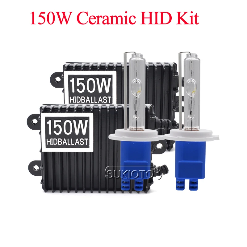 SUKIOTO 12V HID Conversion Kit High Power 75W 100W 150W Car Light Ballast Xenon Kit H7 H1 H11 HB3 HB4 D2H Car Headlamp Bulb Kit (4)