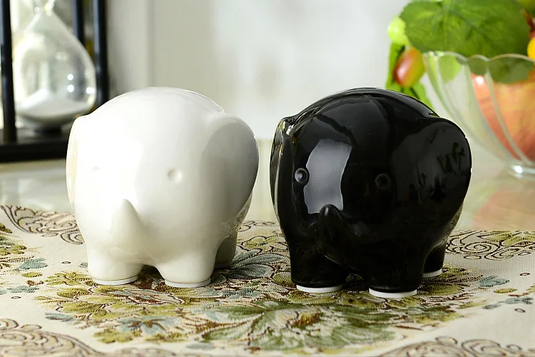 

1PC Lovely Elephant Ceramic Piggy Bank Home Decor Figurine Ornaments Money Saving Box Birthday Gifts MO 025