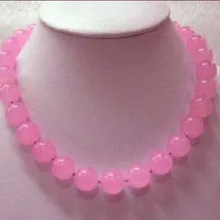 Очень хорошее День святого валентина Подробная Информация о 10 мм Розовый Халцедон Круглые Бусины Самоцветы Ожерелье 1" ААА Кварц камень кристалл