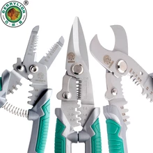 BERRYLION " /8" обжимные плоскогубцы 3 в 1 провода ножницы для зачистки проводов для резки кабеля кожа электрика ручной обжимной инструмент