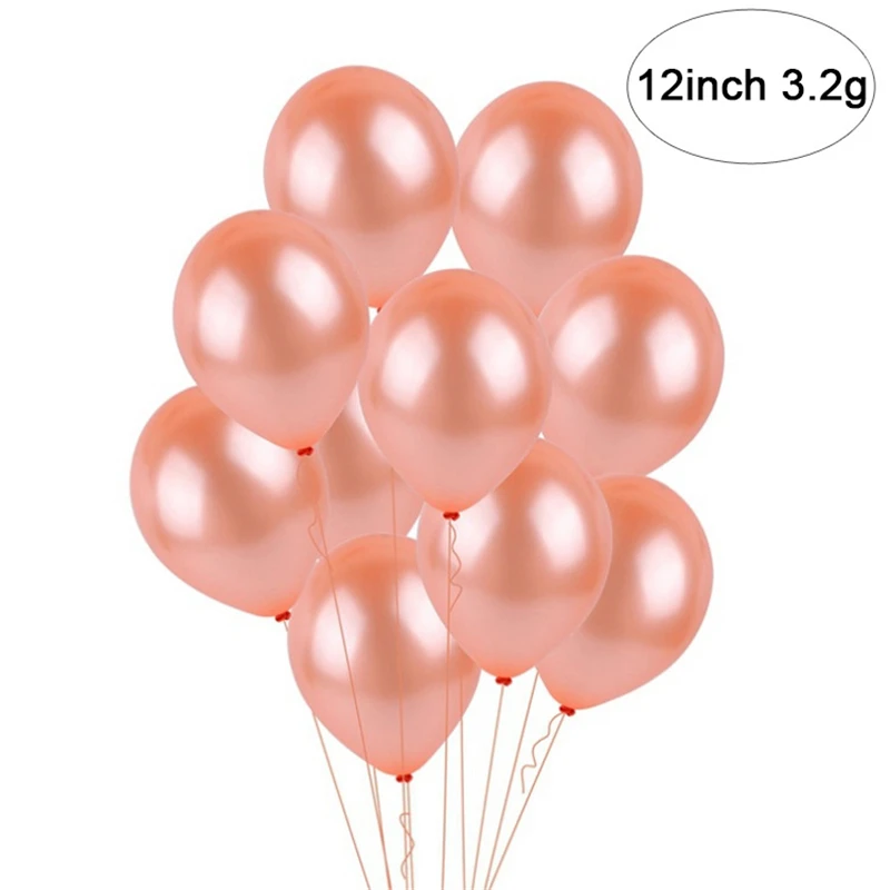 

High Quality 10Pcs 12inch 3.2g Rose Gold Color Latex Party Balloons Wedding Graduation Birthday Party Decoration Supplies