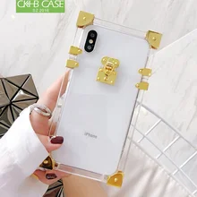 

CKHBCASE Transparent Metal Acrylic Cases For iPhone X Fashion Vintage Cover Case for iphone 7 8 6s 6 Plus Funda Phone Cases