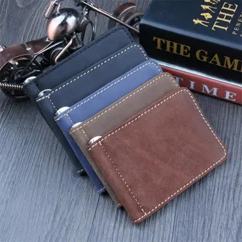 

Vintage Crazy Horse Men Wallets Cowhide Leather Male Wallet Short Coin Purse Business Wallet Brand Design Mini Wallet 4 color