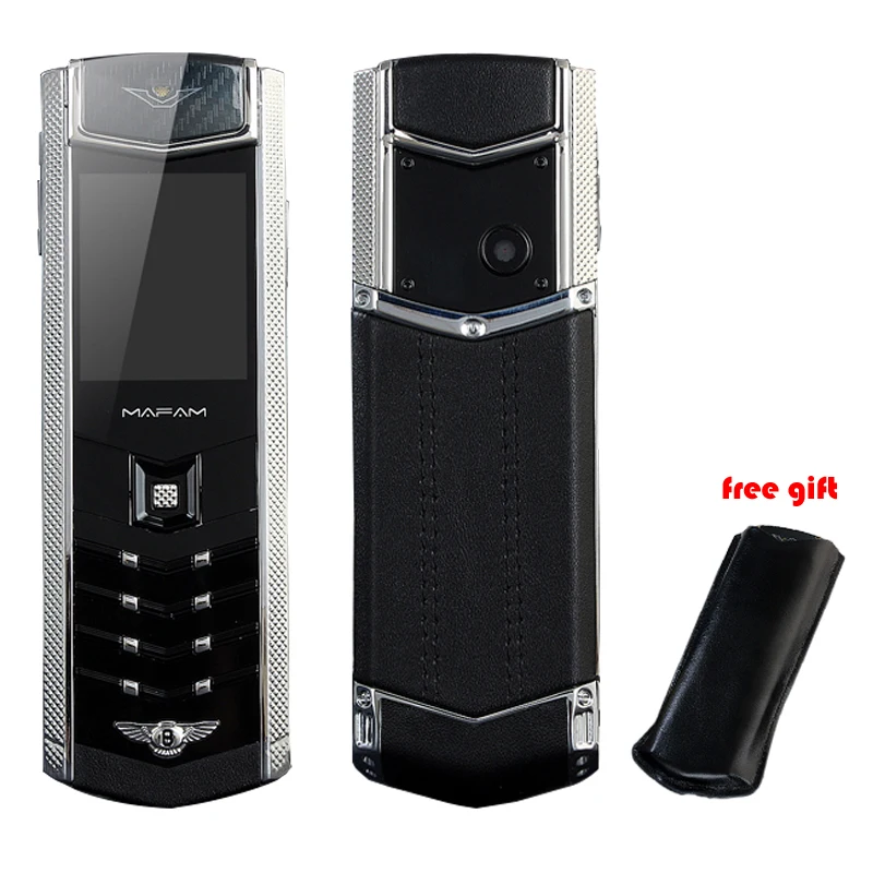 MAFAM caso libre de cuero Cámara tarjeta Sim Dual Bluetooth Dialer de lujo superior llave Invisible firma K9 teléfono móvil P281