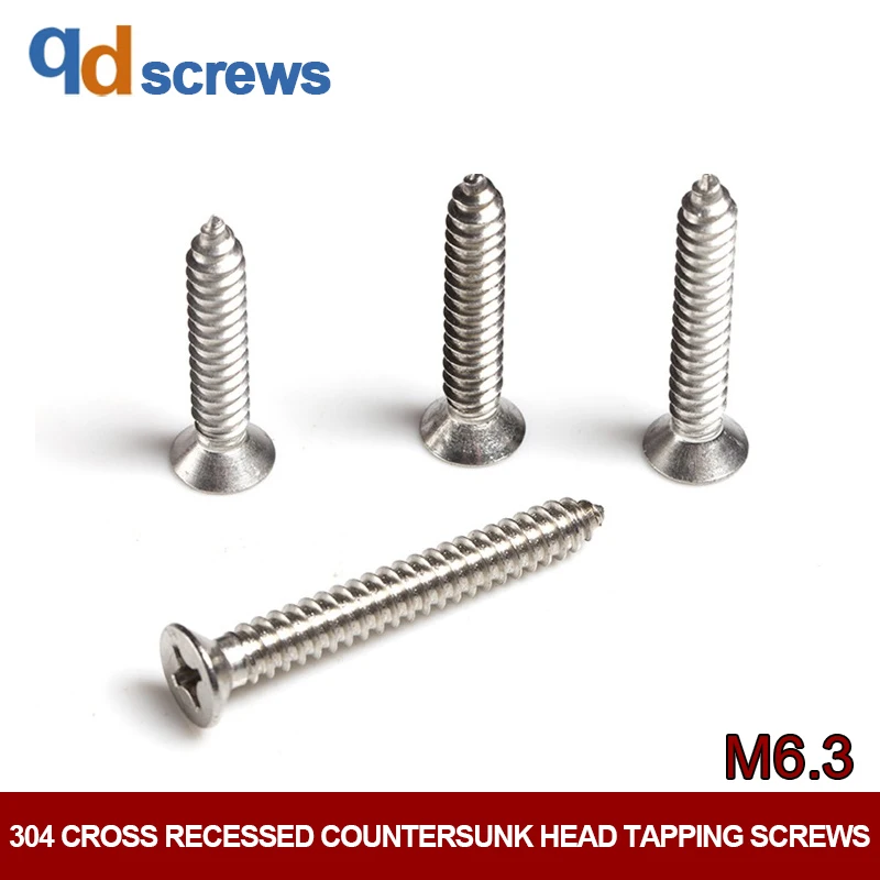 

304 M6 Cross recessed countersunk head tapping screws self-tapping Phillip flat screw GB846 DIN7982 ISO 7050