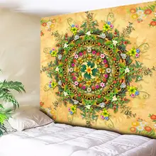 Индийская Мандала психоделический гобелен цветок настенный гобелен в стиле бохо декоративная настенная вешалка художественное украшение хиппи гобелен пляжный коврик для йоги