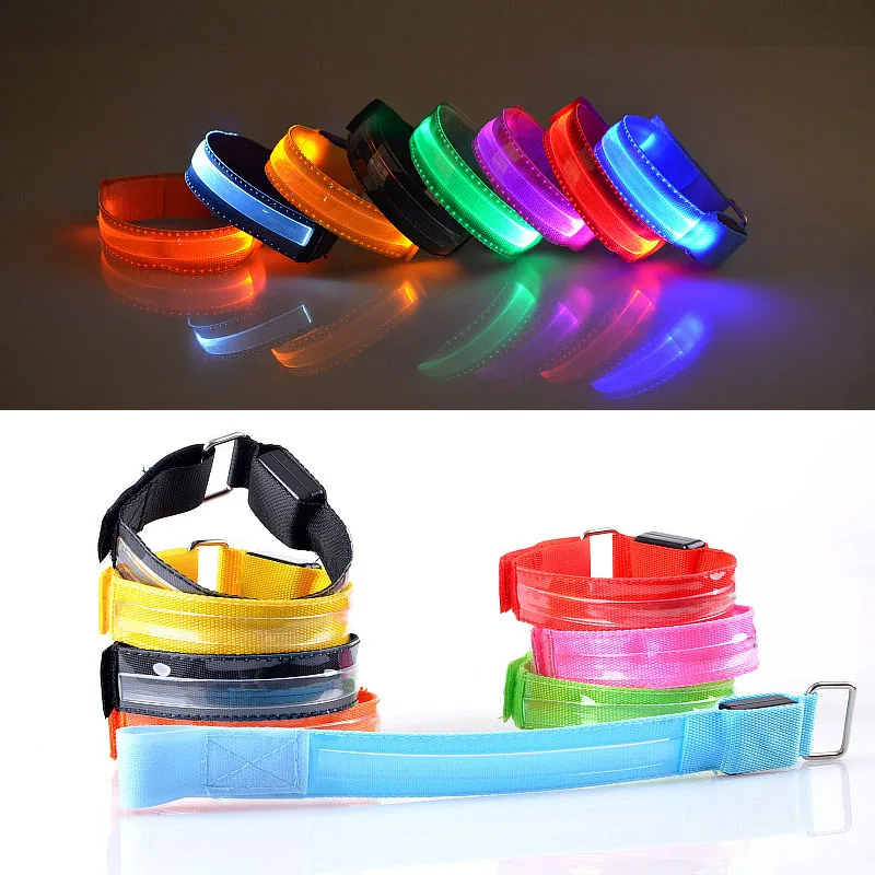 10pcs Colourful LED Light Wrist Belt Cool Sport Night Party Warning Flashing LED Luminous Arm