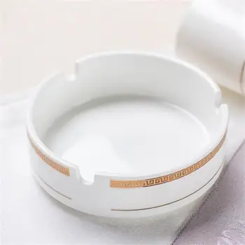 

Golden bander bone china ashtray, quality ceramic ash tray, porcelain decorative tableware, home decoration