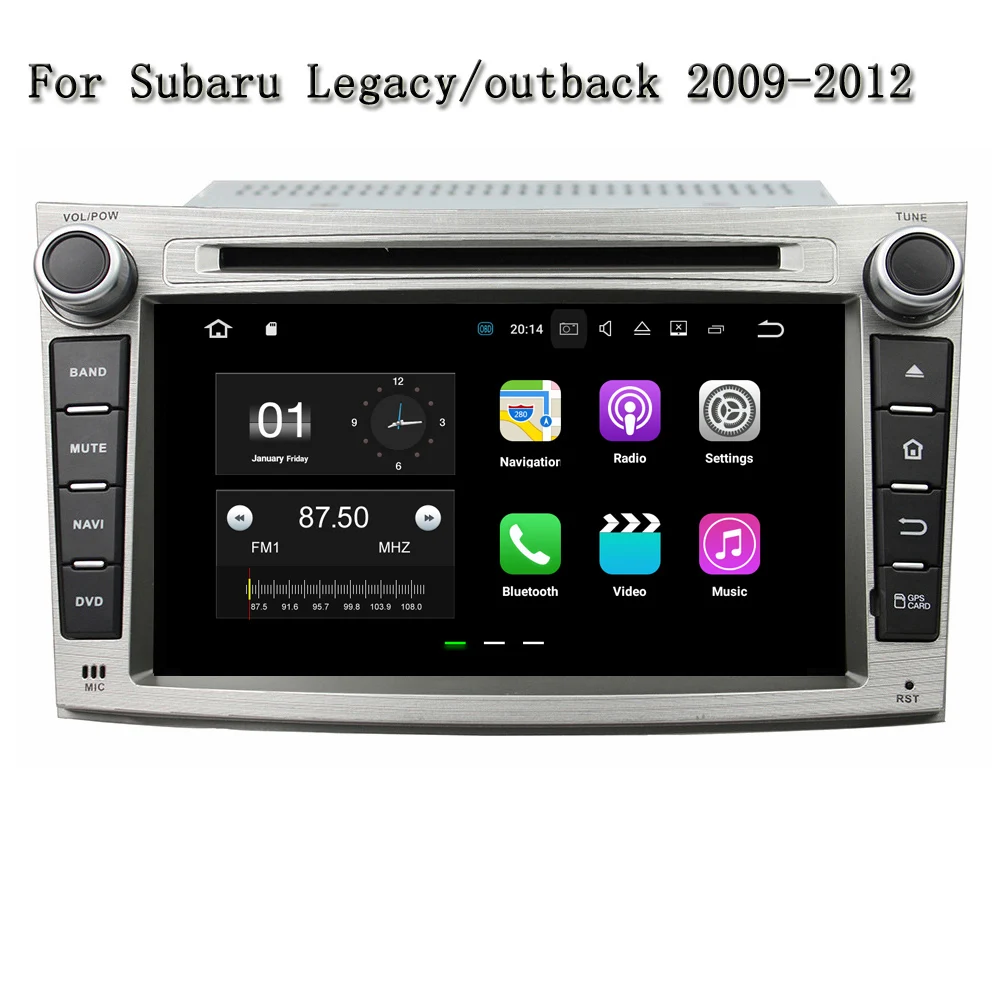 2 Din Автомобильный dvd-плеер gps Navi для Subaru Legacy outback 2012-2009 Автомобиль Android 8.1.0 ОЗУ ГБ